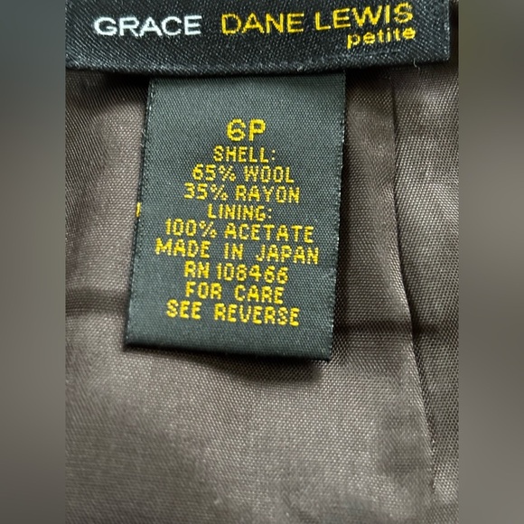 Grace Dane Lewis Brown and Pink Wool Set with Checkered Pattern and Long Sleeves - Picture 4 of 4